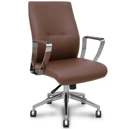 (540CSSP363BARC60) PIQUERAS Y CRESPO SILLÓN CONFIDENTE ERGO540CS GIRATORIO SINCRO BRAZOS FIJOS BASE CROMADA TAPIZADO SIMILPIE...