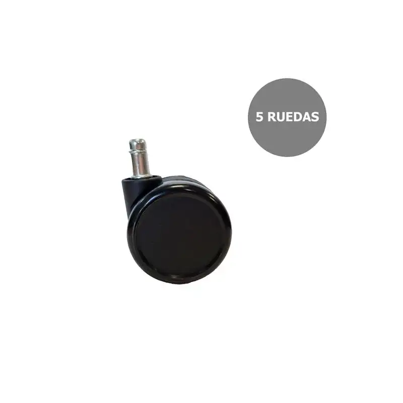 (KIT1R65N) PIQUERAS Y CRESPO KIT 5 RUEDAS NAILON Ø65MM PARA SILLA PERNO 11MM NEGRO