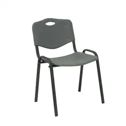 (PACK226PTNI600) PIQUERAS Y CRESPO PACK DE 2 SILLAS FIJAS APILABLES ISO ASIENTO Y RESPALDO PVC GRIS