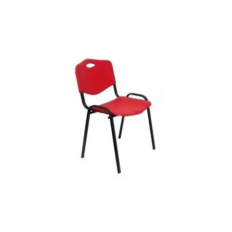(PACK426IRJ) PIQUERAS Y CRESPO PACK DE 4 SILLAS FIJAS APILABLES ISO ASIENTO Y RESPALDO PVC ROJO