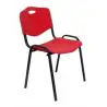 (PACK426IRJ) PIQUERAS Y CRESPO PACK DE 4 SILLAS FIJAS APILABLES ISO ASIENTO Y RESPALDO PVC ROJO