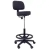 (T01CLSPNE) PIQUERAS Y CRESPO TABURETE LLANOS GIRATORIO REGULABLE CON ARO REPOSAPIÉS TAPIZADO SIMILPIEL NEGRO