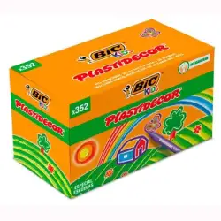 (841719) PLASTIDECOR CERAS KIDS ESPECIAL ESCUELAS 16 COLORES SURTIDOS CAJA 352 UD