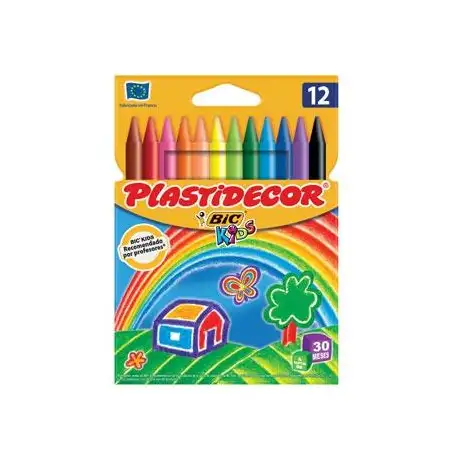 (8757702) PLASTIDECOR CERAS KIDS COLORES SURTIDOS ESTUCHE 12 UD