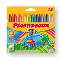 (8757712) PLASTIDECOR CERAS KIDS COLORES SURTIDOS ESTUCHE 18 UD