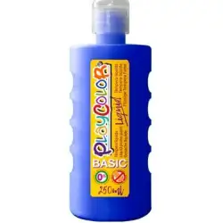 (19291) PLAYCOLOR TÉMPERA LÍQUIDA BASIC AZUL OSCURO BOTELLA 250ML