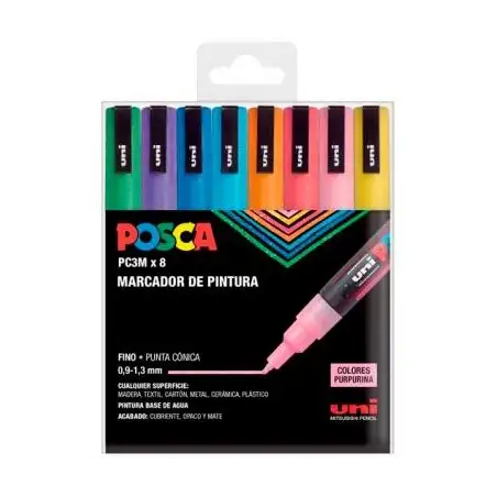 (182634671) POSCA MARCADOR  PC-3M/8C PINTURA NO PERMANENTE PUNTA CÓNICA 0