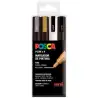 (182634673) POSCA MARCADOR  PC-3M/4C NO PERMANENTE PUNTA FINA 0.9MM-1.3MM COLORES SURTIDOS GSWB -ESTUCHE 4U-