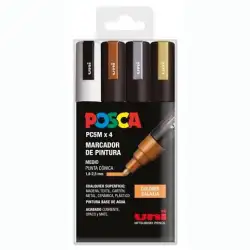 (182634856) POSCA MARCADOR  PC-5M/4C NO PERMANENTE 1.8MM-2.5MM COLORES SURTIDOS GALAXIA -ESTUCHE 4U-