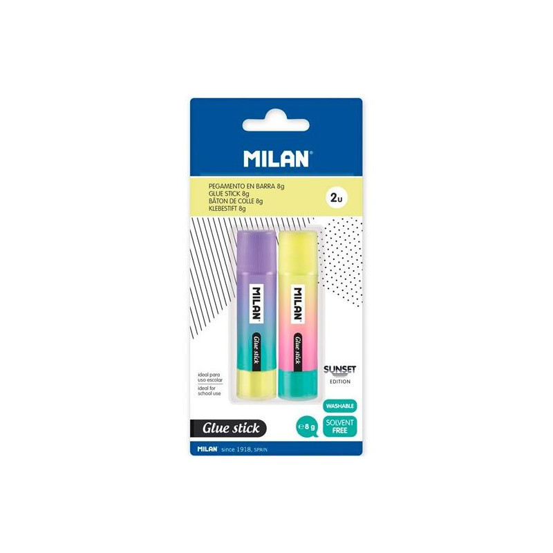 (BWM10449) MILAN PEGAMENTO BARRA 8GR SUNSET C/SURTIDOS BLISTER -2UD-