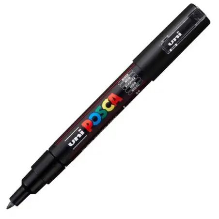 (285098000) POSCA MARCADOR  PC-1M NO PERMANENTE PUNTA FINA 0.7-1MM NEGRO