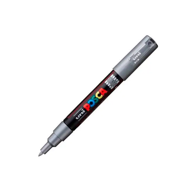 (285114000) POSCA MARCADOR  PC-1M NO PERMANENTE PUNTA FINA 0.7-1MM PLATA