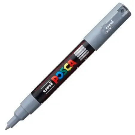 (285148000) POSCA MARCADOR  PC-1M NO PERMANENTE PUNTA FINA 0.7-1MM GRIS