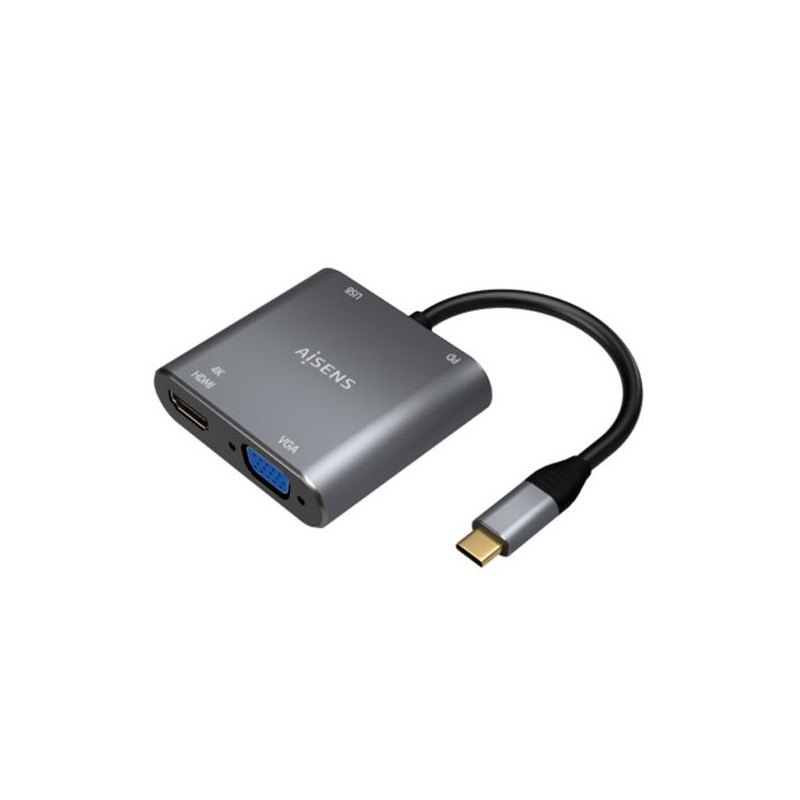 (A109-0626) AISENS CONVERSOR USB-C A VGA/HDMI 4K/USB3.0/USB-C PD