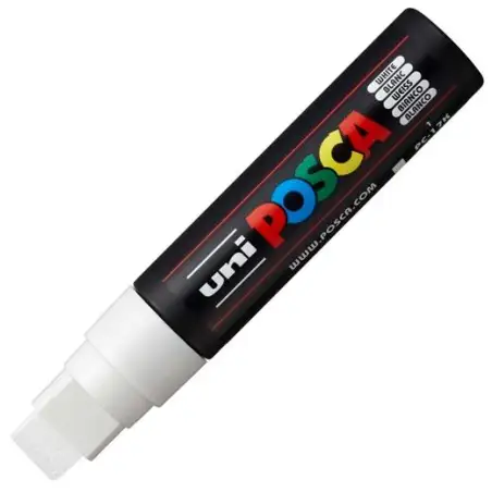 (300228000) POSCA MARCADOR  PC-17K NO PERMANENTE PUNTA BISELADA 15MM BLANCO