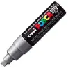 (300707000) POSCA MARCADOR  PC-8K NO PERMANENTE PUNTA BISELADA 8.0MM PLATA METÁLICO