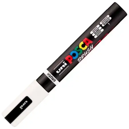 (311738000) POSCA MARCADOR PC-5BR BRUSH PUNTA M SEMIFLEXIBLE BLANCO