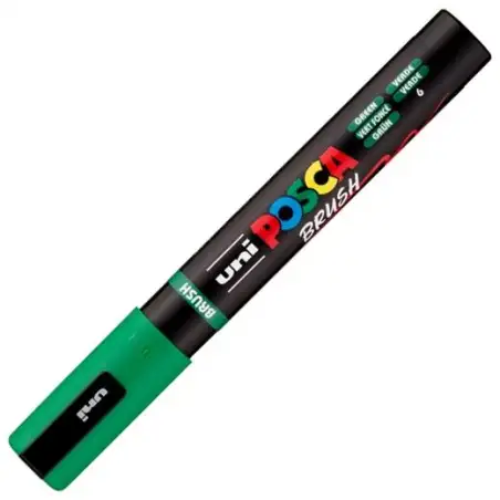 (311779000) POSCA MARCADOR PC-5BR BRUSH PUNTA M SEMIFLEXIBLE VERDE