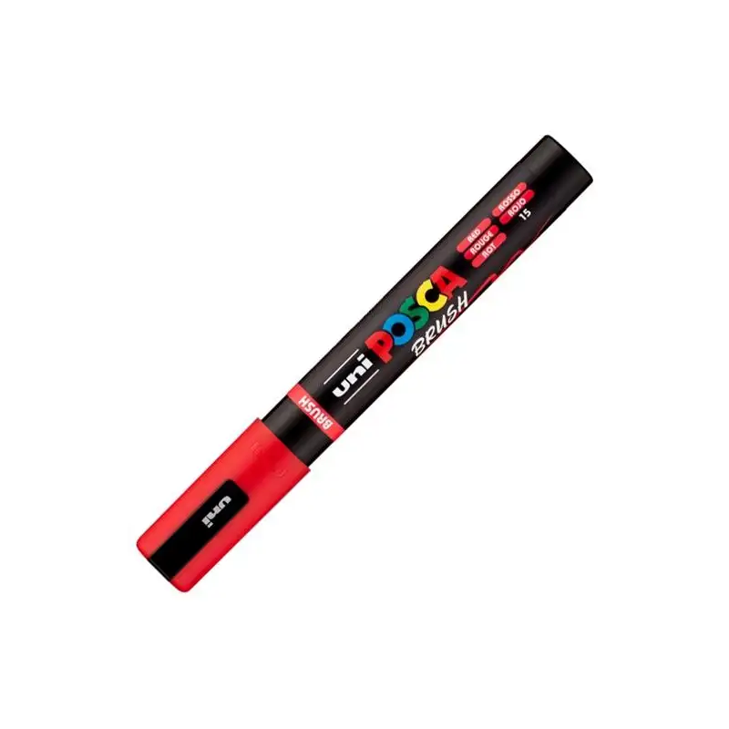 (311829000) POSCA MARCADOR PC-5BR BRUSH PUNTA M SEMIFLEXIBLE ROJO