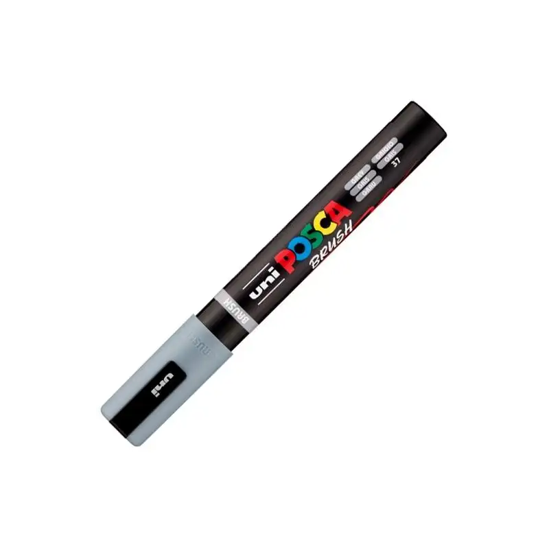 (311845000) POSCA MARCADOR PC-5BR BRUSH PUNTA M SEMIFLEXIBLE GRIS