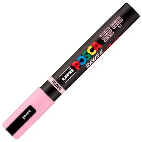 (311878000) POSCA MARCADOR PC-5BR BRUSH PUNTA M SEMIFLEXIBLE ROSA CLARO