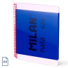 (57043E80B) MILAN CUADERNO ESPIRAL A4 80H 95GR 5X5MM TAPA DURA COLECCIÓN NATA® 624 SINCE 1918 AZUL