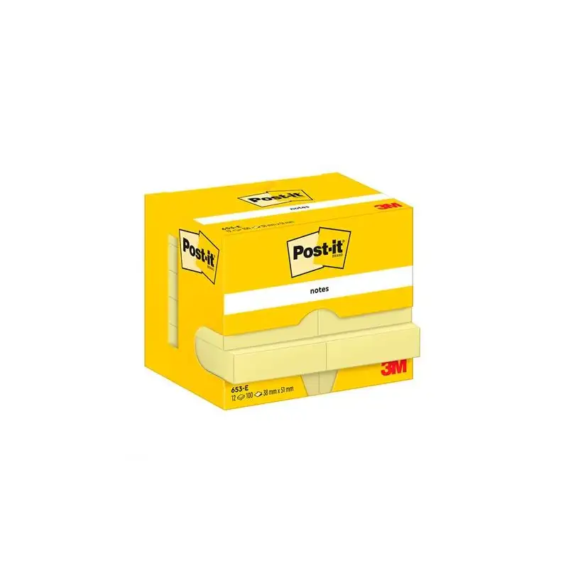 (7100290163) POST-IT BLOC NOTAS ADHESIVAS 653 100H 38X51 CANARY YELLOW PAQUETE 12 UD