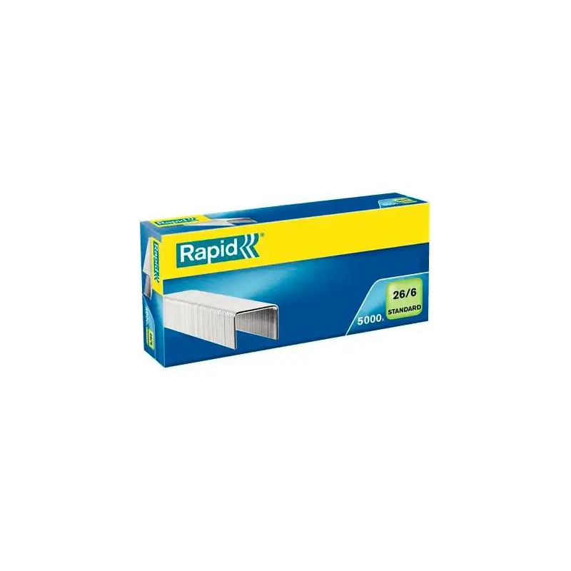 (24861800) RAPID GRAPAS ESTÁNDAR 26/6 GALVANIZADA CAJA DE 5000