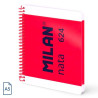 (57053E80P) MILAN CUADERNO ESPIRAL A5 80H 95GR 5X5MM TAPA DURA COLECCIÓN NATA® 624 SINCE 1918 ROSA