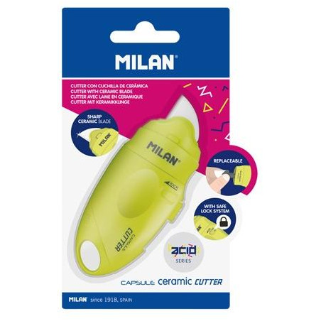 (BWM10337Y) MILAN CUTTER HOJA CERÁMICA CAPSULE SERIE ACID BLÍSTER AMARILLO