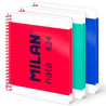 (57053E80X3) MILAN CUADERNO ESPIRAL A5 80H 95GR 5X5 TAPA DURA COLECCIÓN NATA® 624 SINCE 1918 SURTIDO PACK 3 UD
