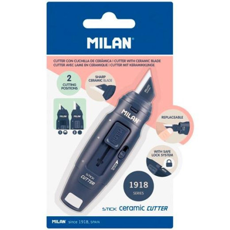 (BWM10348B) MILAN CUTTER HOJA CERÁMICA STICK SERIE 1918 BLÍSTER AZUL MARINO