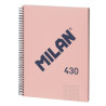 (57142E80P) MILAN LIBRETA CON ESPIRAL A4 80H PAPEL 95GR PAUTADO 1 LÍNEA 7MM SERIE 1918 ROSA