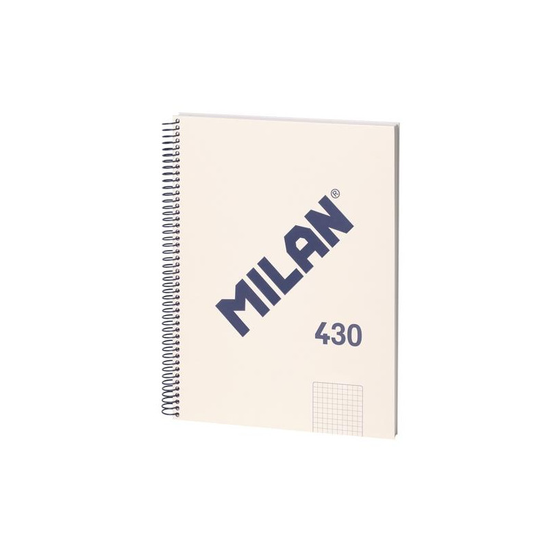 (57143E80BG) MILAN LIBRETA CON ESPIRAL A4 80H PAPEL 95GR CUADRICULADO 5X5MM SERIE 1918 BEIGE