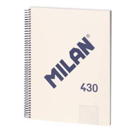 (57143E80BG) MILAN LIBRETA CON ESPIRAL A4 80H PAPEL 95GR CUADRICULADO 5X5MM SERIE 1918 BEIGE