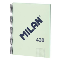 (57143E80GR) MILAN LIBRETA CON ESPIRAL A4 80H PAPEL 95GR CUADRICULADO 5X5MM SERIE 1918 VERDE
