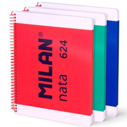 (57042E80X3) MILAN CUADERNO ESPIRAL A4 80H 95GR PAUTADO 7MM TAPA DURA COLECCIÓN NATA® 624 SINCE 1918 SURTIDO PACK 3 UD