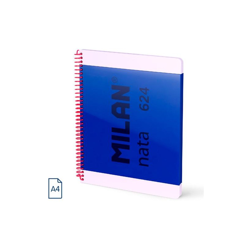 (57043E80B) MILAN CUADERNO ESPIRAL A4 80H 95GR 5X5MM TAPA DURA COLECCIÓN NATA® 624 SINCE 1918 AZUL