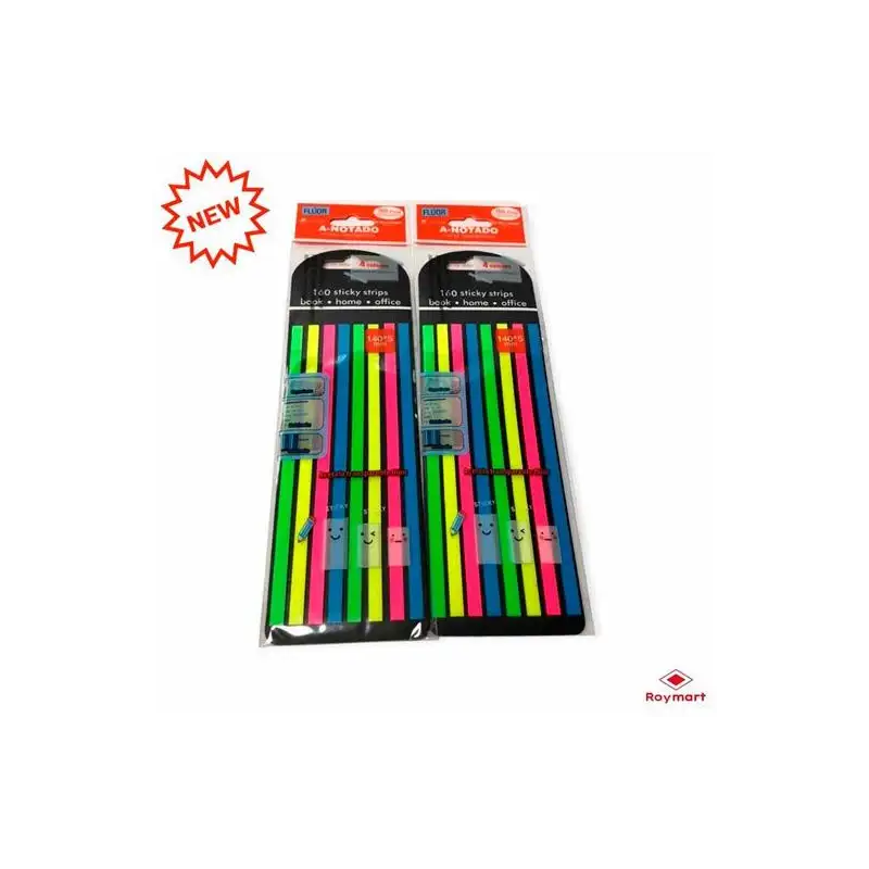 (AB-1352) ROYMART NOTAS SEÑALADORAS DE LÍNEAS ACETATO TRANSPARENTE PACK DE 160 C/SURTIDOS