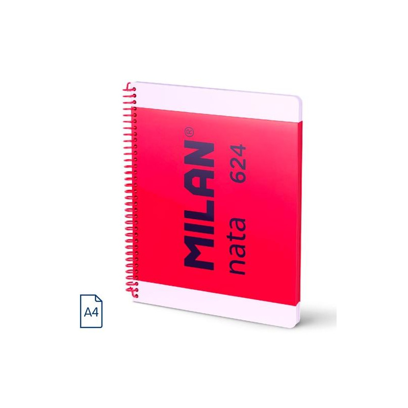 (57043E80P) MILAN CUADERNO ESPIRAL A4 80H 95GR 5X5MM TAPA DURA COLECCIÓN NATA® 624 SINCE 1918 ROSA