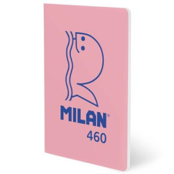 (57251G24P460) MILAN LIBRETA GRAPADA A5 24H PAPEL BLANCO 95GR LISO COLECCIÓN 460 SINCE 1918 ROSA