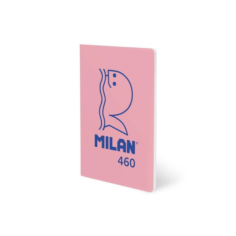 (57251G24P460) MILAN LIBRETA GRAPADA A5 24H PAPEL BLANCO 95GR LISO COLECCIÓN 460 SINCE 1918 ROSA