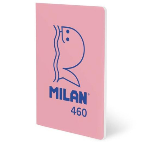(57251G24P460) MILAN LIBRETA GRAPADA A5 24H PAPEL BLANCO 95GR LISO COLECCIÓN 460 SINCE 1918 ROSA