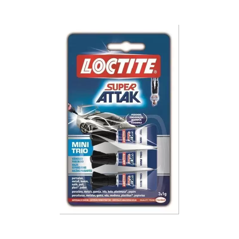 (9000100828239) LOCTITE SUPER ATTAK ADHESIVO INSTANTÁNEO MINI TRIO 3X1GR