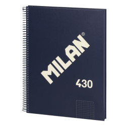 (57143E80B) MILAN LIBRETA CON ESPIRAL A4 80H PAPEL 95GR CUADRICULADO 5X5MM SERIE 1918 AZUL