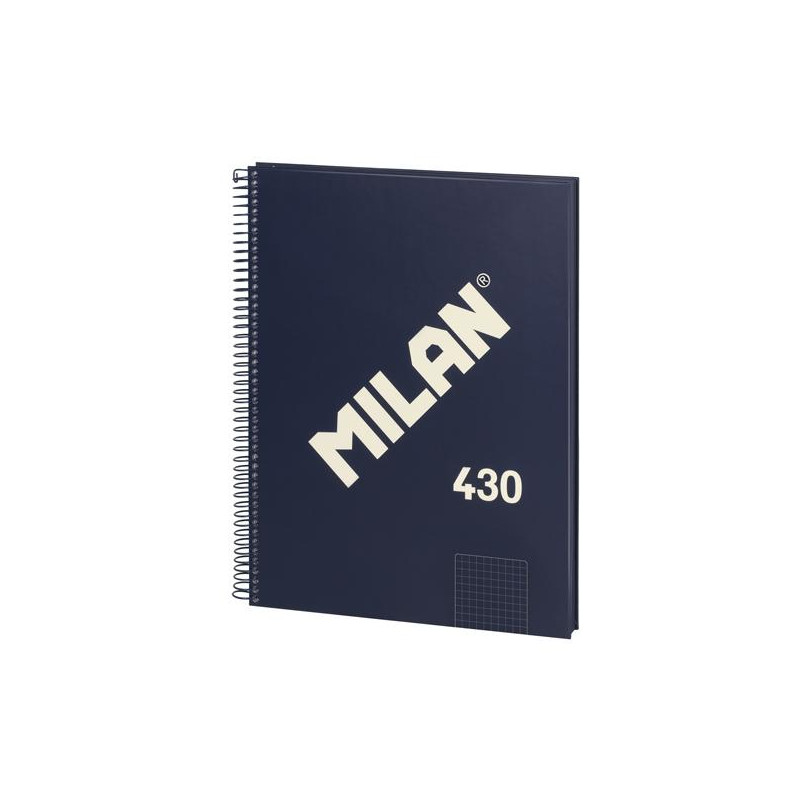 (57143E80B) MILAN LIBRETA CON ESPIRAL A4 80H PAPEL 95GR CUADRICULADO 5X5MM SERIE 1918 AZUL