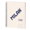 (57143E80BG) MILAN LIBRETA CON ESPIRAL A4 80H PAPEL 95GR CUADRICULADO 5X5MM SERIE 1918 BEIGE
