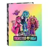 (512398067) SAFTA CARPETA FOLIO ANILLAS MIXTAS 4X25MM MONSTER HIGH "CREEP"