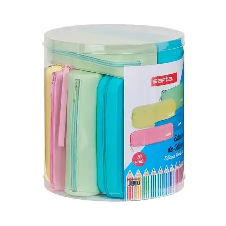 (312089973) SAFTA SET DE 16 PORTATODOS SILICONA SUTIDOS COLORES SURTIDOS