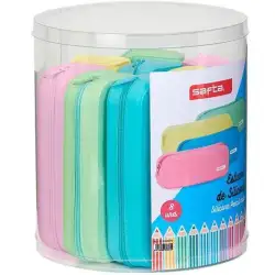 (312089976) SAFTA SET DE 8 PORTATODOS CUADRADOS SILICONA COLORES SURTIDOS